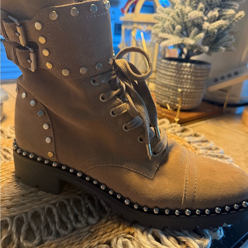 Sam Edelman Studded Brown Combat Boots